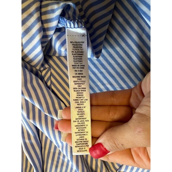 RLX Ralph Lauren Blue Striped Golf Polo Shirt Size XL Stretchy Athleisure Preppy - Picture 12 of 13